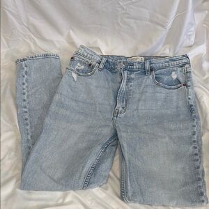 Abercrombie Curve Love Light Blue Distressed Jeans
